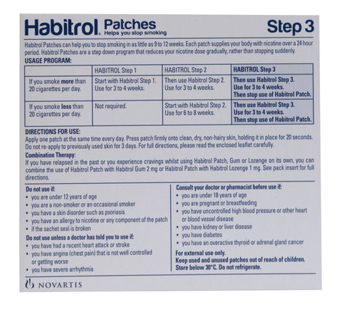 nicotine transdermal patch instructions