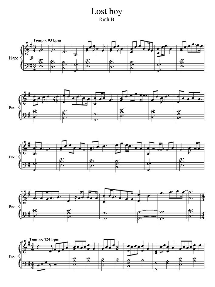 Lost boy piano sheet music pdf free