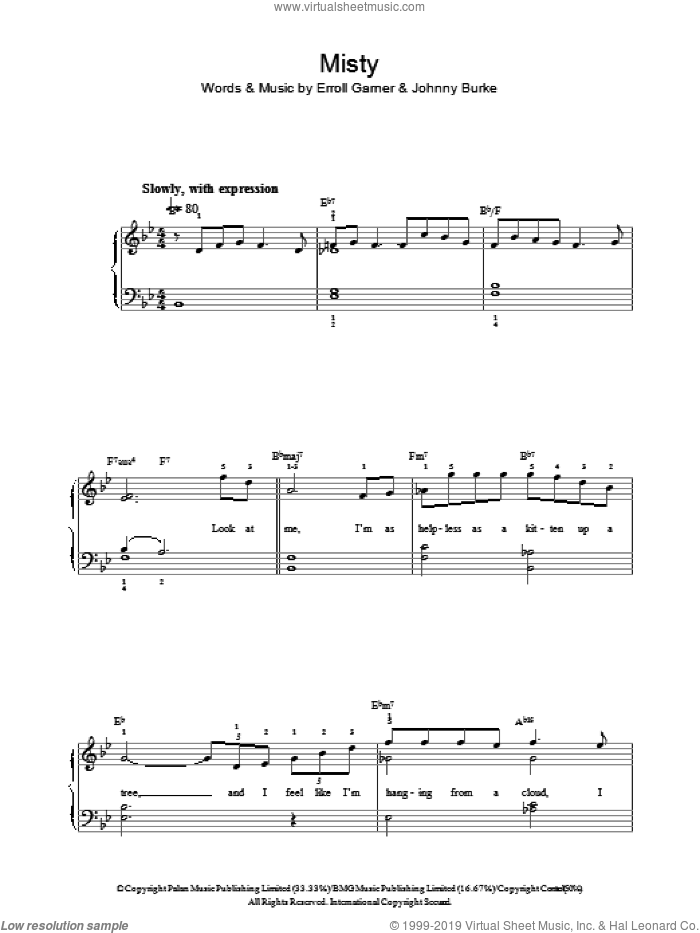 Misty piano sheet music pdf