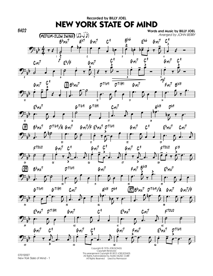 New york state of mind sax solo pdf