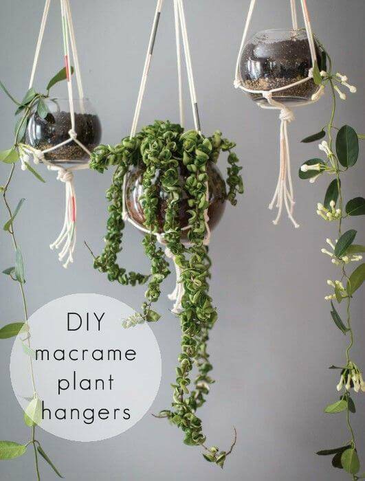 Easy macrame plant hanger instructions