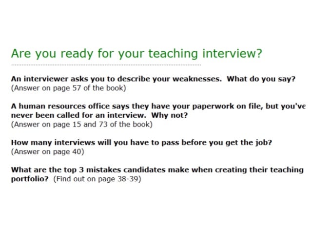 Teaching job interview questions pdf