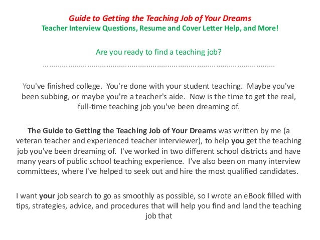 Teaching job interview questions pdf