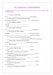 Easy paraphrasing exercises with answers pdf