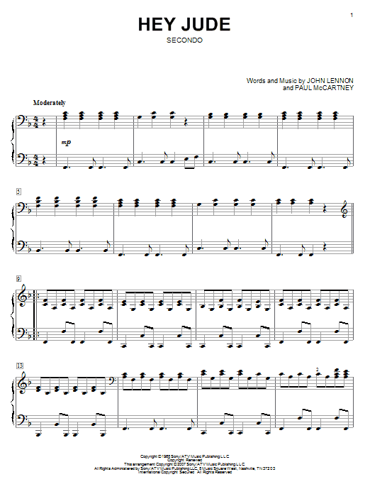 Hey jude easy piano sheet music pdf