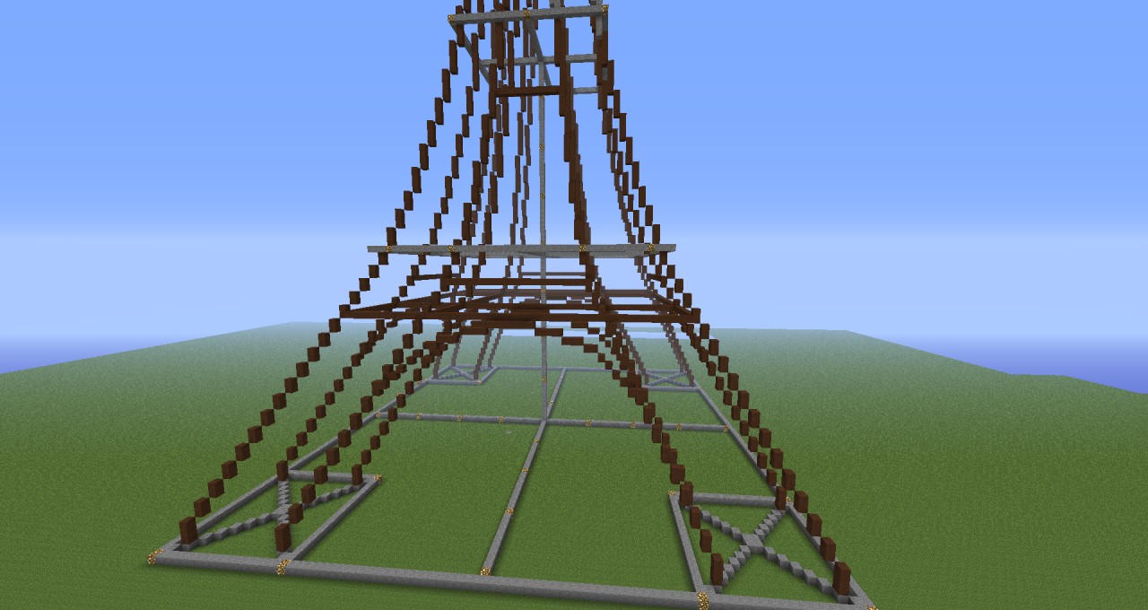Minecraft tutorial how to build eiffel tower part 3
