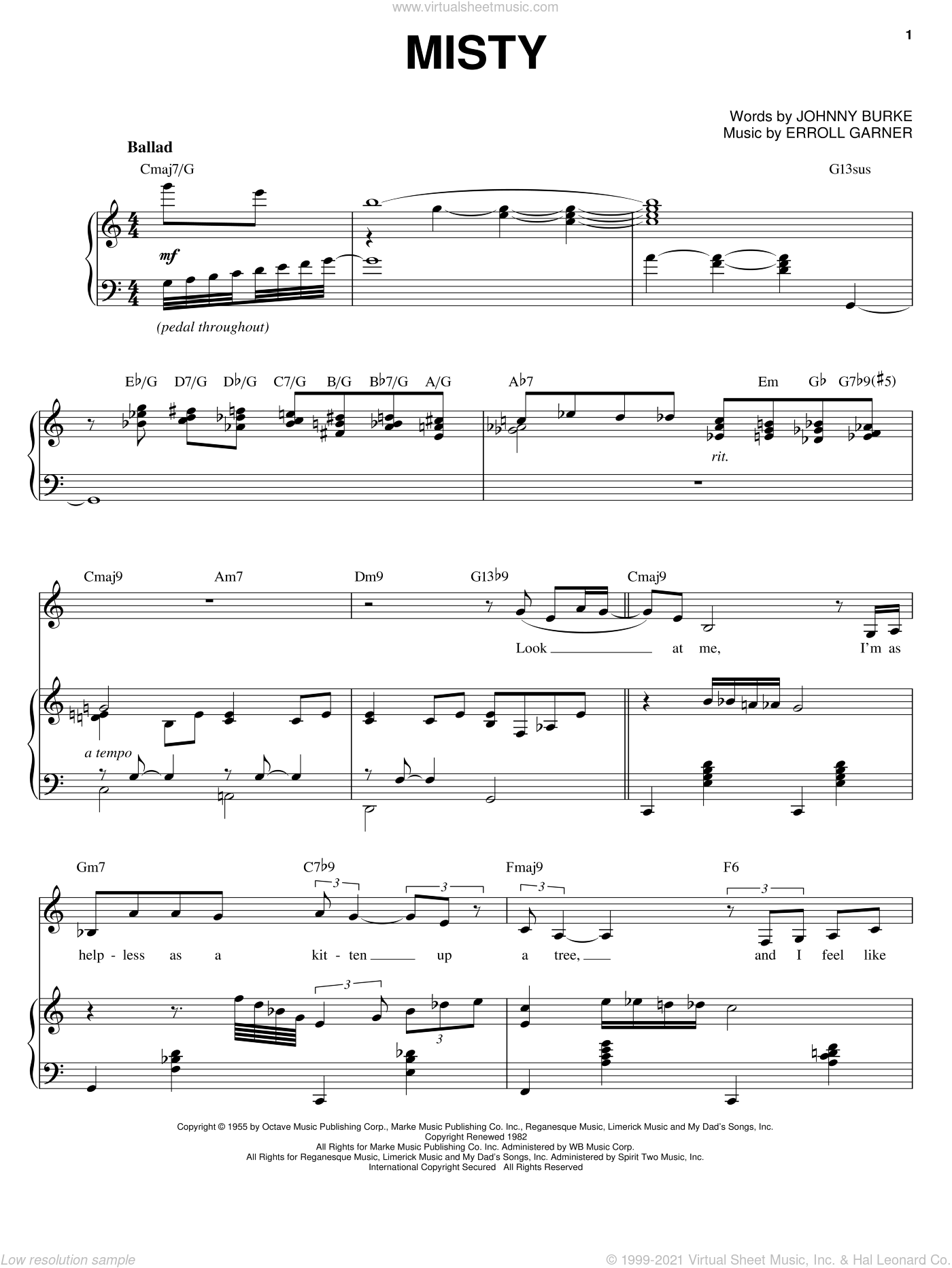 Misty piano sheet music pdf