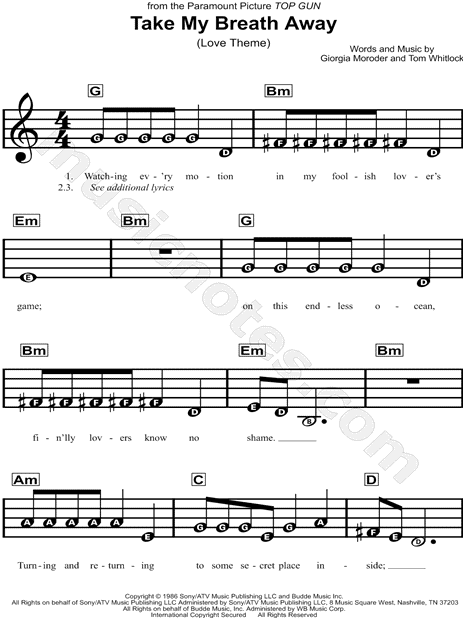 Top gun anthem piano sheet music pdf