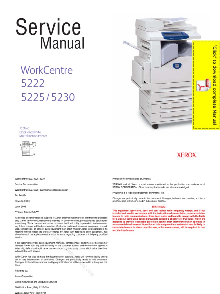 Xerox workcentre 7120 service manual
